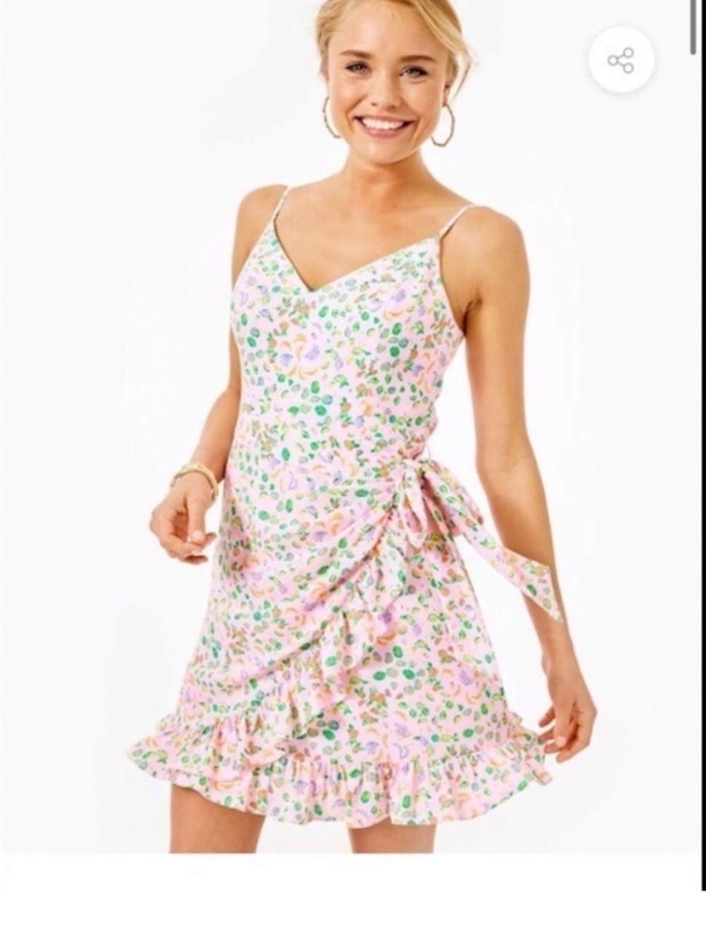 Lilly Pulitzer Alisa Ruffle Wrap
Dress Juicy Fruit. Size 10.